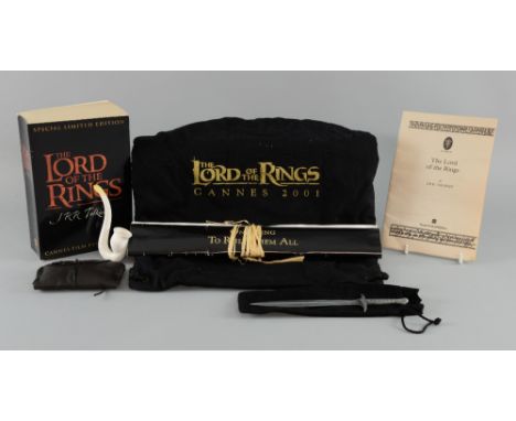 Lord of the Rings Goody bag presented to VIP guests at the Cannes Film Festival party in 2001: screen printed bag, with speci