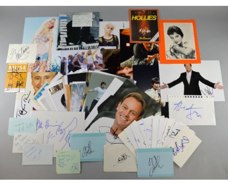 Signed Music Memorabilia including Hollies In Concert 1987 signed flyer, Connnie Francis signed flyer, Muse signed postcard, 