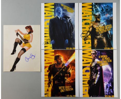 Watchmen, five signed promotional 10x8 photographs of Matthew Goode, Jeffrey Dean Morgan, Billy Crudup, Patrick Wilson & Carl