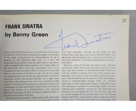 Frank Sinatra, signed programme for his performance at The Royal Festival Hall on the 16th November 1970, an unsigned program