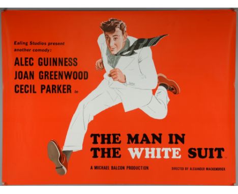 The Man In the White Suit (R-1980's) British Quad film poster, Ealing Studios comedy starring Alec Guinness, rolled, 30 x 40 