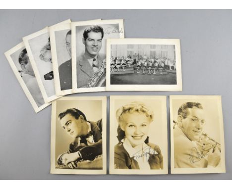 Glen Miller Orchestra, Three signed vintage black & white photographs of Glenn Miller, Ray Eberle & Marion Hutton, all signed