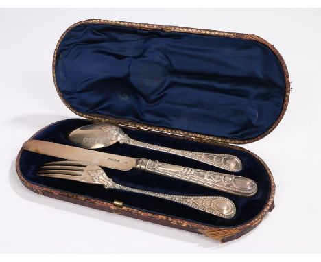 Victorian silver christening set, London 1860, maker H J Lias &amp; Son (Henry John Lias &amp; Henry John Lias), consisting o