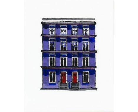 * GRAHAM LISTER,
PURPLE BLOCK
acrylic on ceramic tile
25cm x 20cm
Mounted, framed and under glass