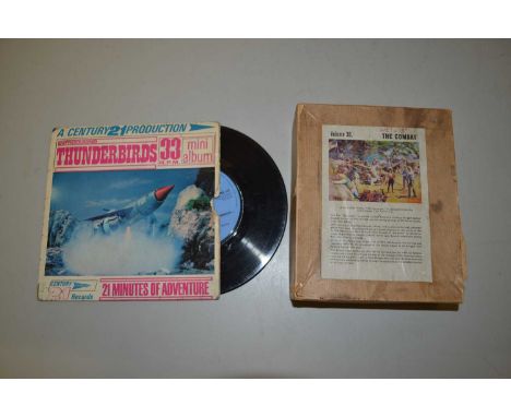 A vintage jigsaw The Combat together with Thunderbirds 33rpm mini album