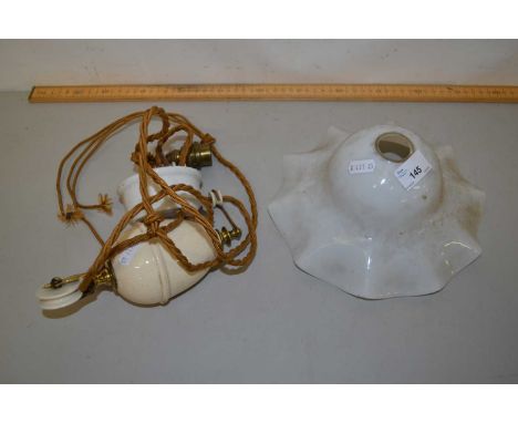 A vintage rise and fall light fitting