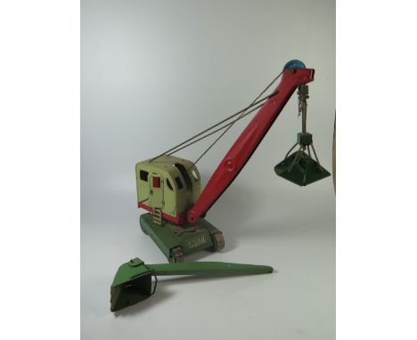 A Big Scale Tin Plate Toy Crane, Possibly American _Scoop is loose