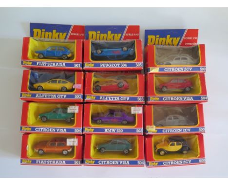 A Collection of Twelve Dinky Airfix Die Cast Cars, boxed _ mint/near mint, boxes with some faults