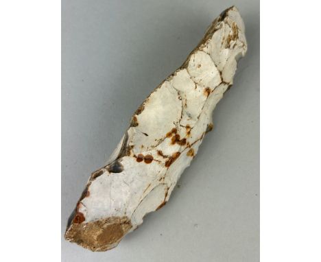 NEOLITHIC FLINT PICK / ADZE EX HUGH FAWCETTFinely struck with excellent patina. The reverse bearing HF (Hugh Fawcett) collect