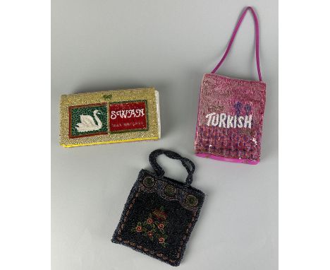 TWO RARE VINTAGE ANYA HINDMARCH BAGS AND ANOTHER SIMILAR (3)One for Swan Matches, the other for Turkish delight. 