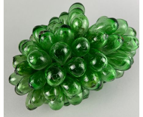A MID CENTURY BLOWN GREEN GLASS GRAPE VINE CEILING LIGHT Some glass shades broken. 