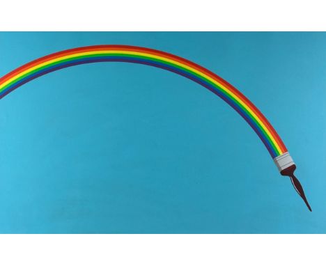 PATRICK HUGHES (B.1939) 'RAINBOW PAINT' Silkscreen print in colours, limited edition 36/50, signed by the artist and dated ’7