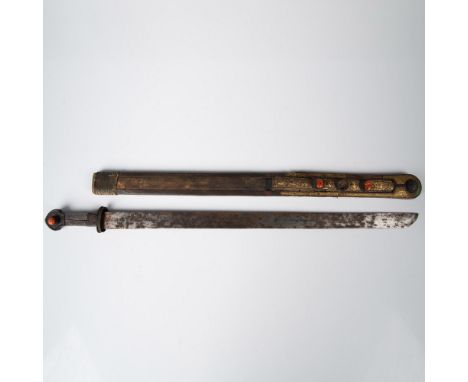 The dpa'dam of Tibet, the standard sidearm of Tibetan warriors, is a long, single-edged sword with an oblique tip. Worn thrus