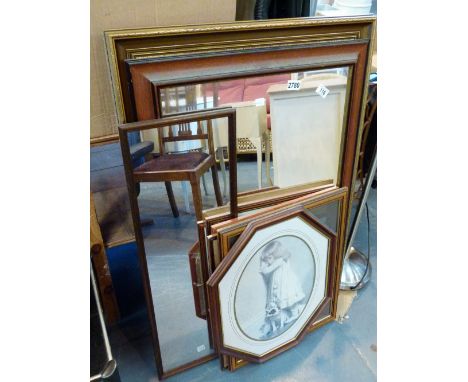 Quantity of mixed pictures, mirrors and a modern standard lamp