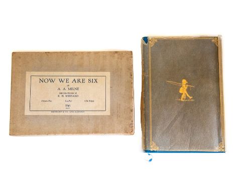 Milne, A. A. Now We Are Six, first edition, London: Methuen, 1927. Octavo, deluxe issue in full blue calf with glassine wrapp