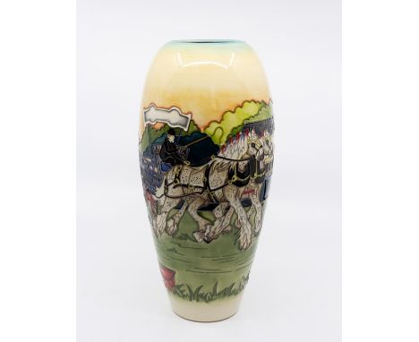 A Moorcroft vase, The Showground pattern, limited edition No.31/50 by K. Goodwin, impressed marks to base, height 31cm