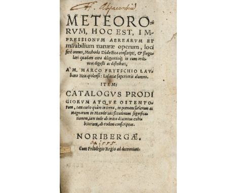 Meteorologie - - Marcus Fritsche. Meteororum, hoc est, aerearum et mirabilium naturae operum, loci fere omnes, methodo dialec