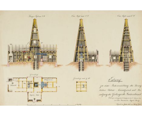 Geologie - Bergbau - - Ludwig Zobel. Entwurf zu einer Rohrvorrichtung der Königlichen Saline Neusalzwerk mit Benutzung des Ge