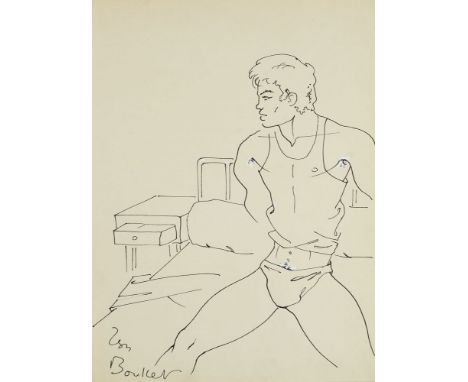 Avantgarde - Homosexualität - - Jean Boullet. Antinoüs. Mit 33 drucksignierten lithographischen Tafeln und 1 Originalzeichnun