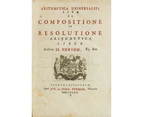 Mathematik - - Isaac Newton. Arithmetica universalis, sive de compositione et resolutione arithmetica liber. Titel in Rot u. 