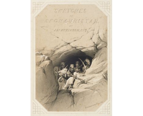 Afghanistan - - A. Atkinson. Sketches in Afghaunistan (Afghanistan). Mit illustriertem lithographischen Titel, lithographisch