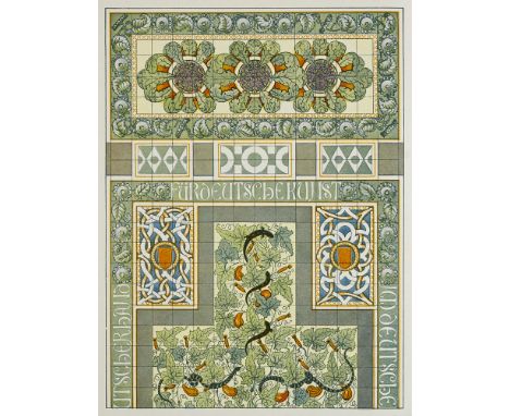 Jugendstil u.a. - - Sammlung von Büchern zu Kunstgeschichte, Architektur, Kunstgewerbe und Plakatkunst. Enthält u.a.: Das Pla