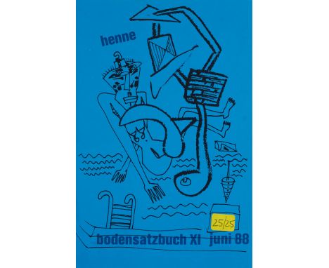 Sammlung Künstlerbücher - - Wolfgang Henne. Bodensatzbuch XI. Mit OZeichnungen, OGraphiken und Collagen. Leipzig, 1988. 21 Bl