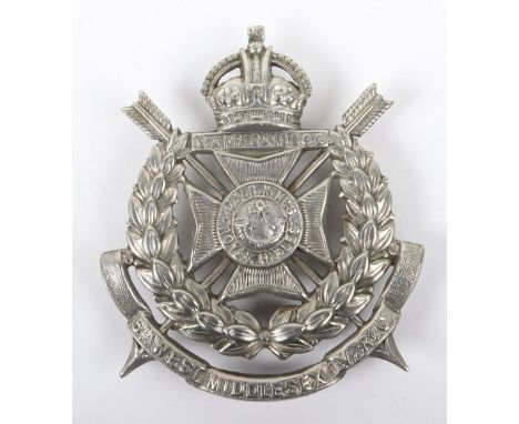 5th West Middlesex Rifle Volunteers Pouch Badge, fine white metal example with three screw post fittings to the reverse. 