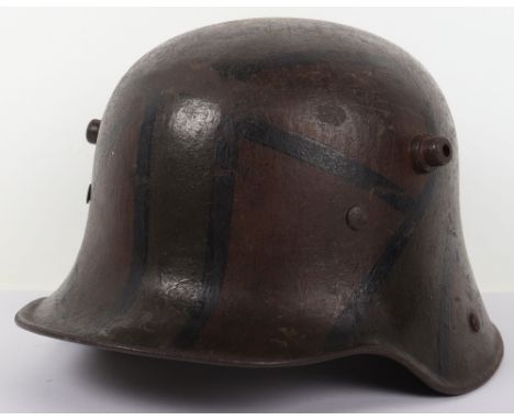 Imperial German M-16 Camouflaged Steel Combat Helmet, good example of a standards M-16 steel combat helmet with a two tone ca