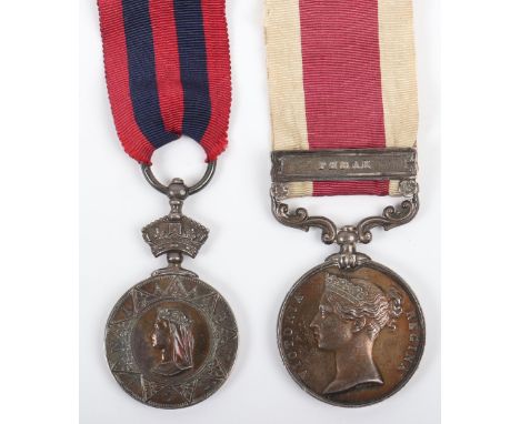 Victorian Indian General Service Medal &amp; Abyssinia War Medal Pair Royal Navy, group consists of Indian General Service me