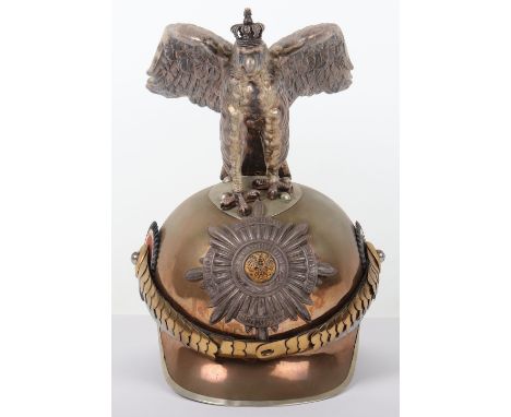 Imperial German Model 1894 Garde du Corps / Garde Cuirassier Regiment Parade Helmet, tombak shell with nickel silver trim. Ri