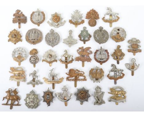 35x British Infantry Regiments Cap Badges, all being other ranks examples, including Hampshire regiment, Bedfordshire regimen