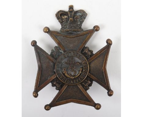 Victorian 3rd Surrey Rifle Volunteer Corps Glengarry Badge, blackened brass example with two lug fittings to the reverse. 