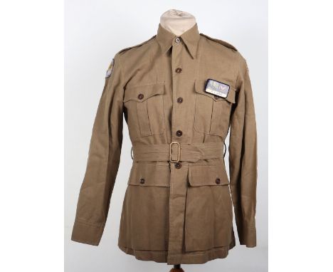 WW2 American C.B.I (China Burma India) Flying Tigers Tunic with Theatre Made Patches, interesting lightweight button front th