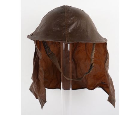 WW2 British Army Steel Combat Helmet with Full Gas Hood Cover, superb untouched example of the standard British steel combat 