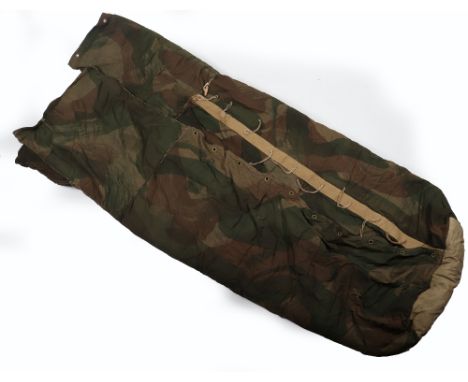 British Airborne Troops Sleeping Bag, interesting item produced in Denison smock camouflaged material with brass eyelets and 