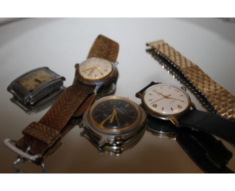 FOUR VINTAGE GENTS WRISTWATCHES
