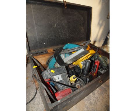 A TOOL CHEST, PLUS POWER TOOLS