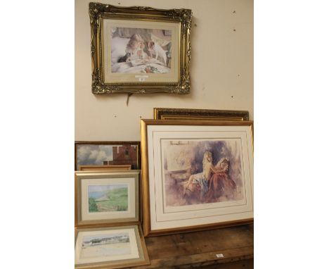 A SELECTION OF PICTURES AND PRINTS ETC TO INCLUDE A SIGNED GORDON KING PRINT OF A SEMI NUDE