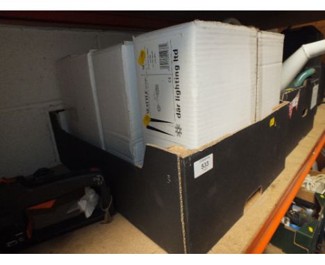 FOUR BOXES OF MODERN LIGHT FITTINGS