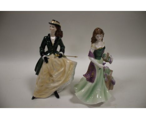 ROYAL WORCESTER FIGURE LAVENDER TOGETHER WITH 'ROYAL ENCLOSURE'