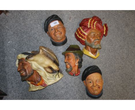 FIVE VINTAGE BOSSONS WALL PLAQUES 