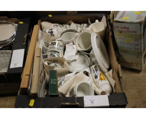 A TRAY OF PORTMEIRION CUPS SAUCERS ETC  