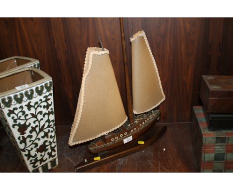 A TREEN SAILING BOAT LAMP