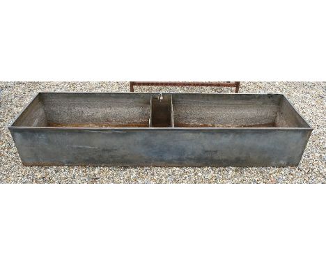 A rectangular galvanized garden trough/planter, 184 cm x 48 cm deep x 33 cm