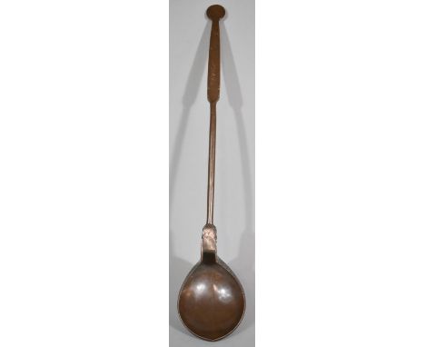 A North Indian Copper Ladle, 53cm long 