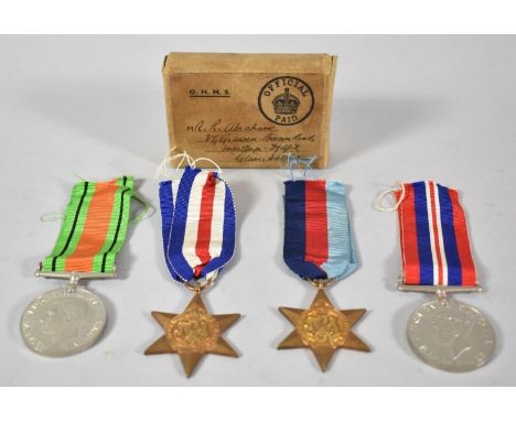 A Collection of Four WWII Medals, Awarded to R Abraham, Merthyr Tydfil 