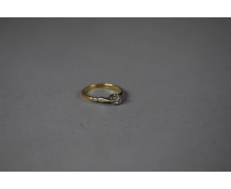 An 18ct and Platinum Ring with Diamond Solitaire, 1.9g 