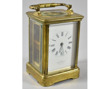 An Early 20th Century French Brass Carriage Clock Retailed by Lund &amp; Blockley, of London, 16.5cm high 