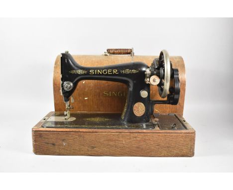 A Cased Manual Singer Sewing Machine 